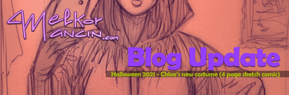 Halloween 2021 - Chloe’s new costume (4 page sketch comic)