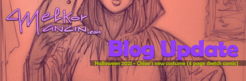 Halloween 2021 - Chloe’s new costume (4 page sketch comic)